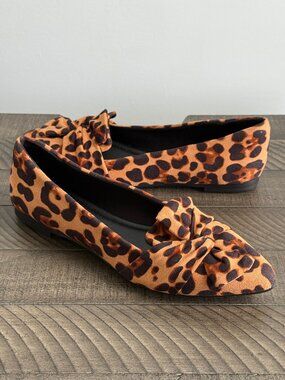 Musshoe Leopard Twist Casual Pointed Toe Flats